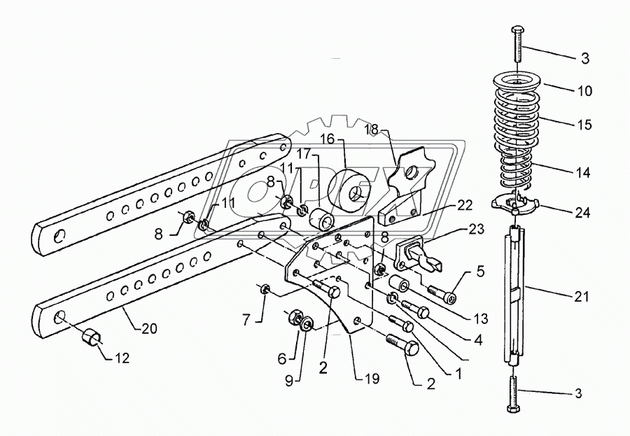 Trip device with roller 30x80-170-V/D20