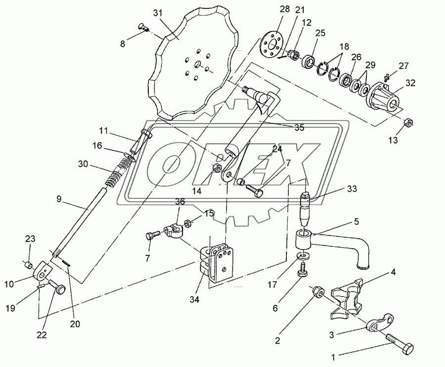 Trip disc-coulter X140-X160 RE 500 Z