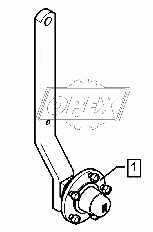 Wheel stalk with bearing 60x25x655 E7