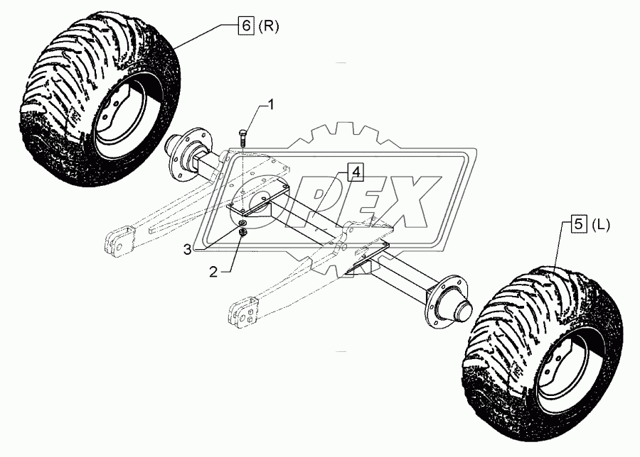 Running axle 405/70 R20 6/205/1600