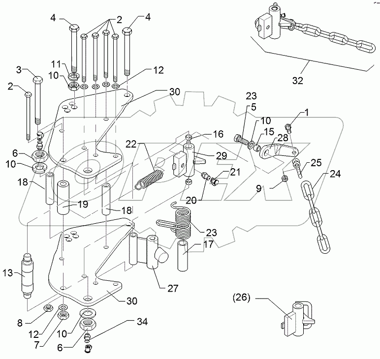  549 1254 Bracket Uni-wheel