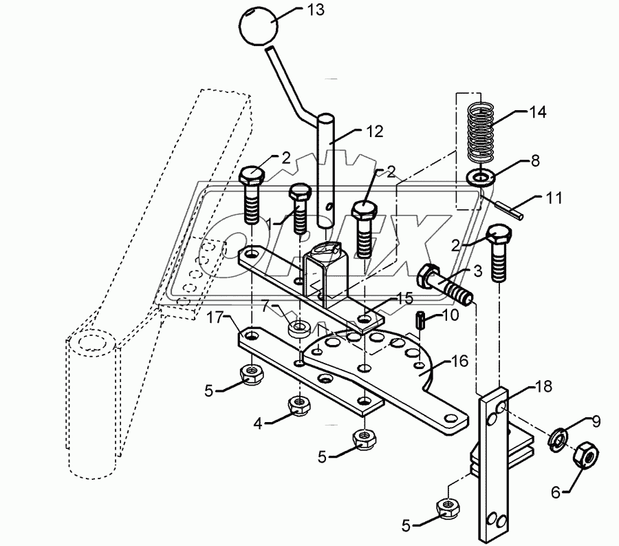 Adjustment- and locking device D20