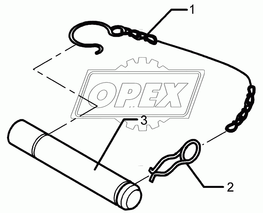 Top link pin, cpl.	KAT2 D25,4x140