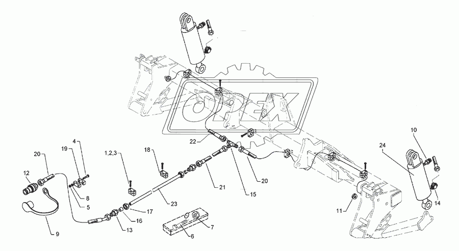 HY-assembly lift linkage D115/40x200 Gigant1000-AHG