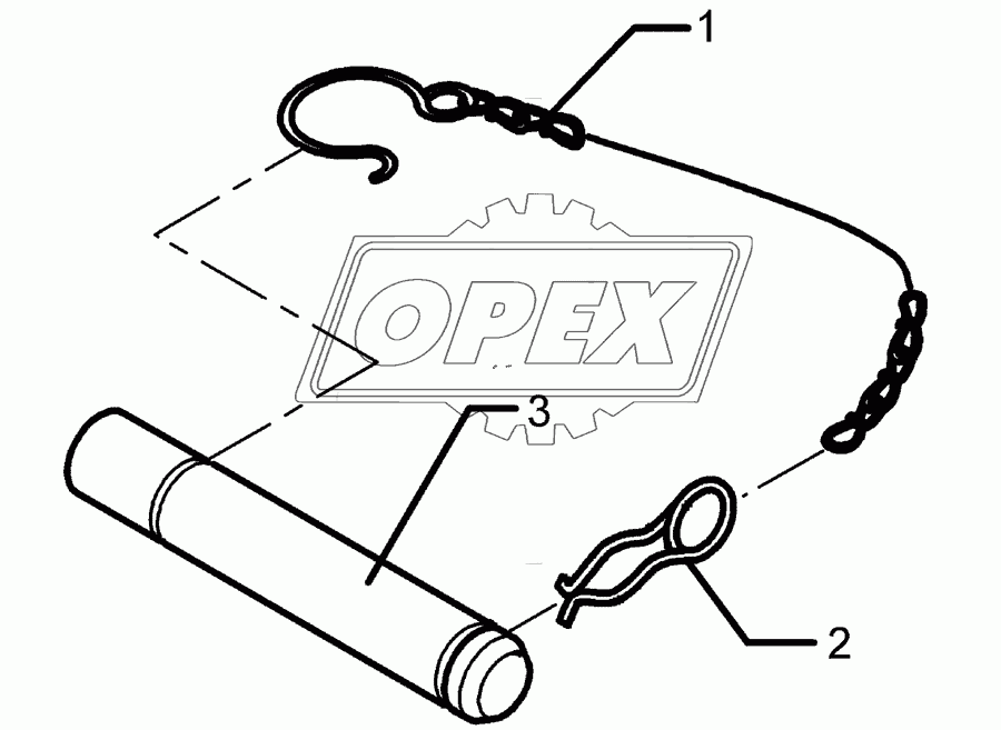 Top link pin, cpl.	KAT2 D25,4x140