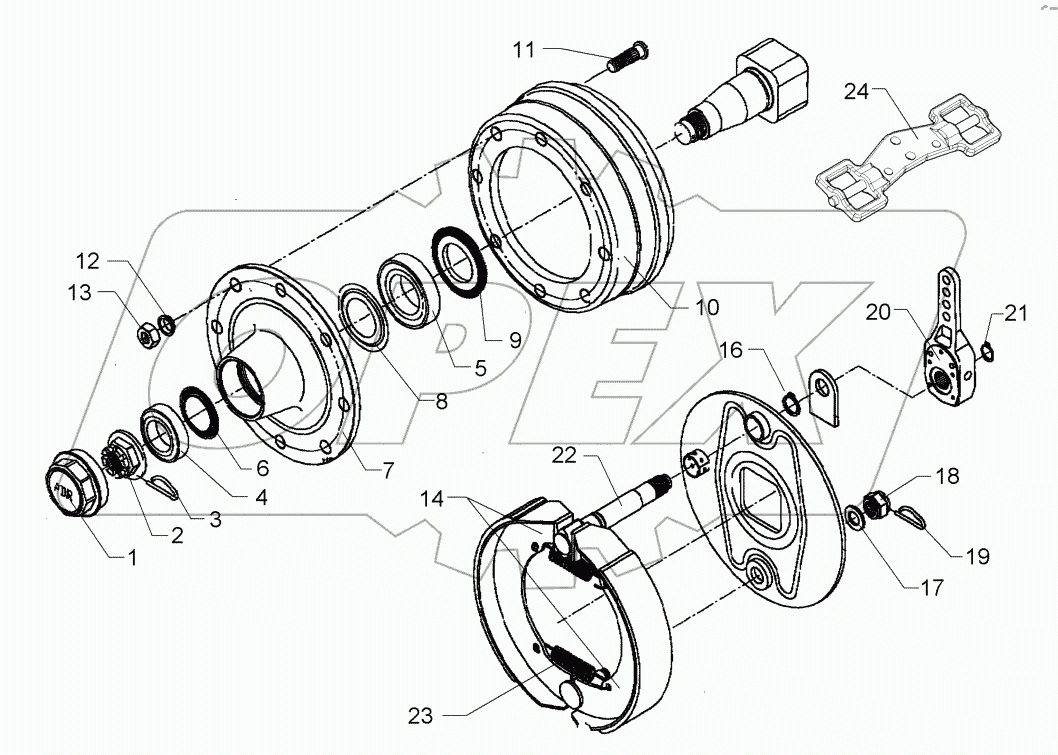 69910274 Braking axle