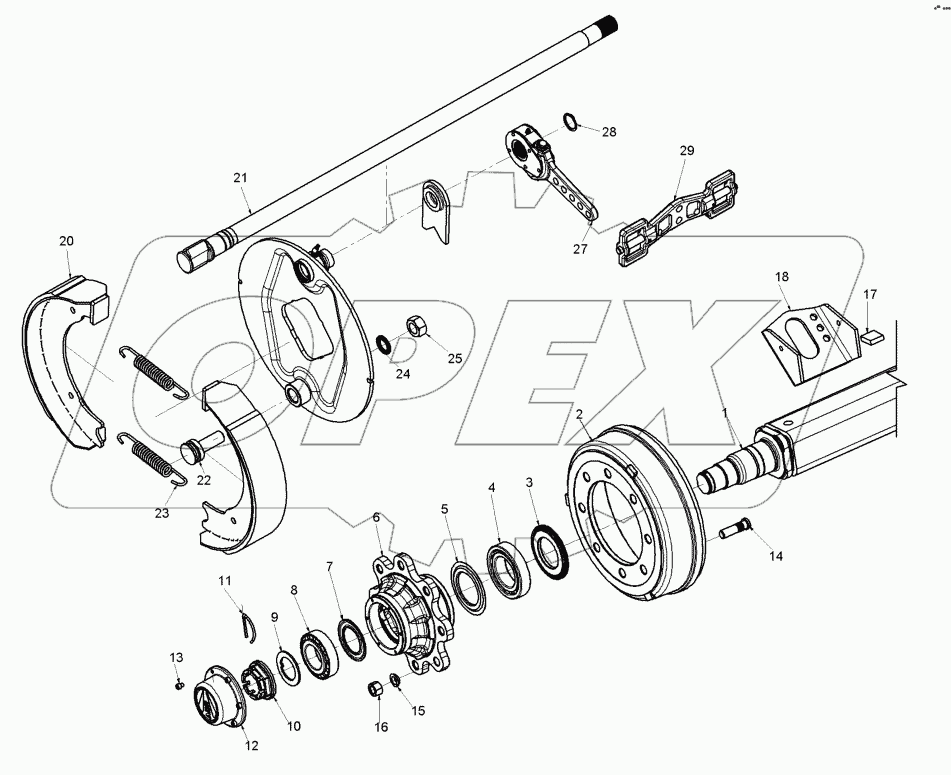 69910275 Braking axle