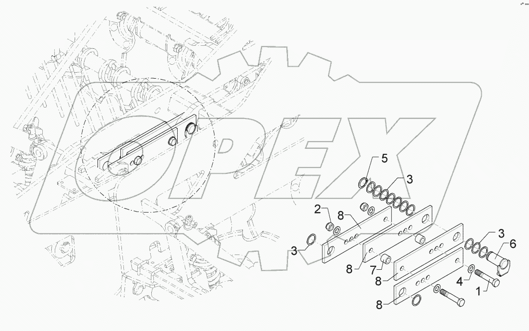 64010037 Drawbar support