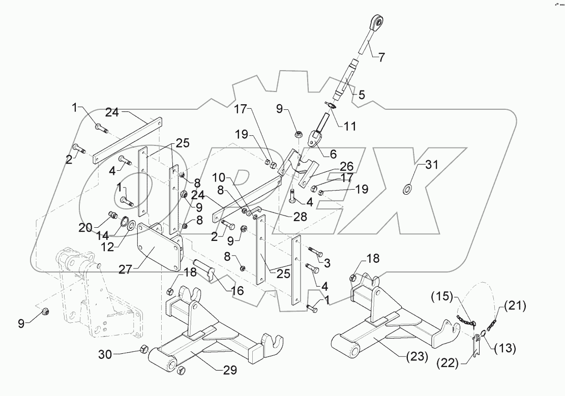 6618511 Hydraulic lift linkage