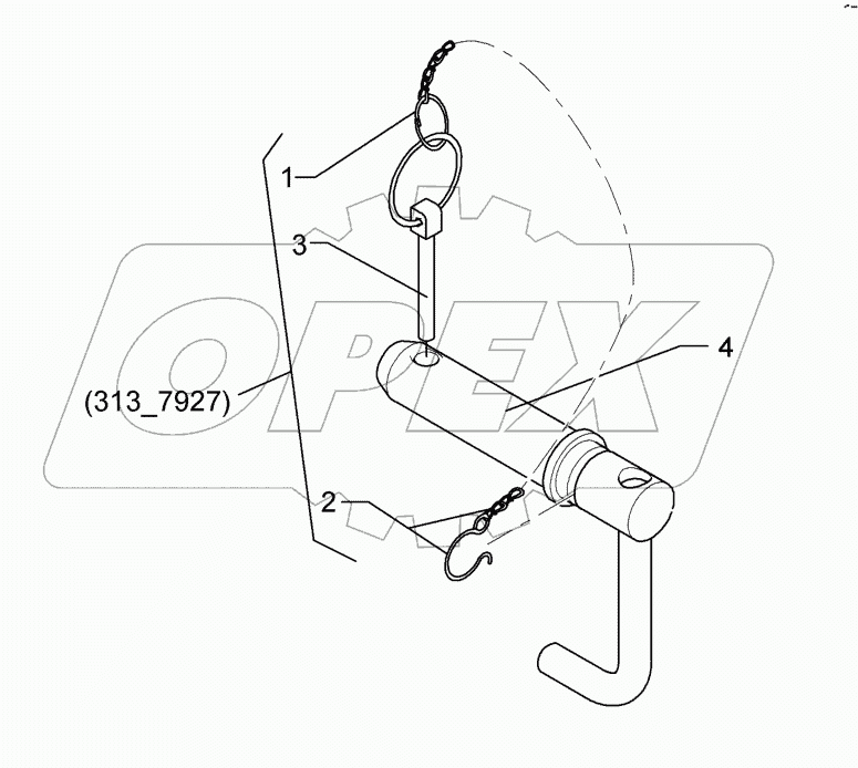 3137927 Top link pin with chain