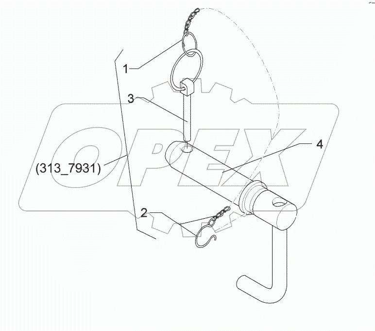 3137929 Top link pin with chain