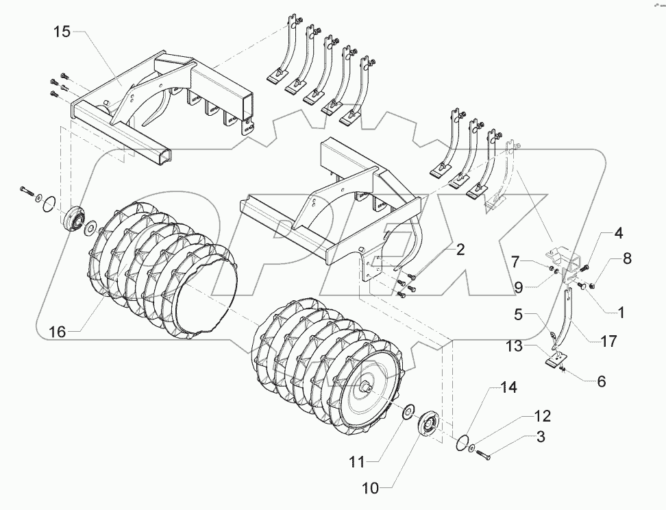 62210156 Trapeze packer roller