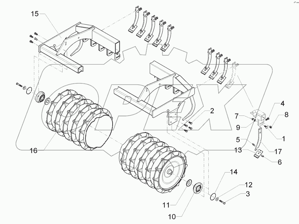 62210158 Trapeze packer roller