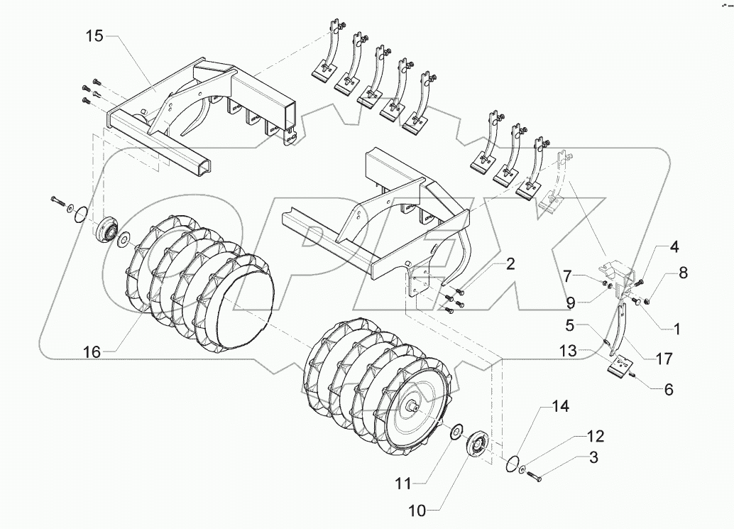 62210159 Trapeze packer roller