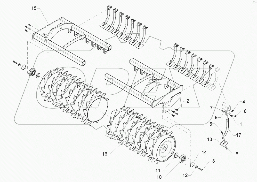 62210192 Toothed packer roller