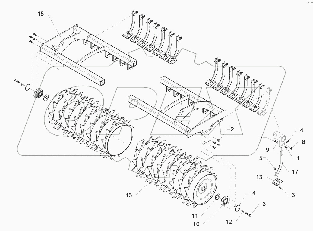 62210194 Toothed packer roller