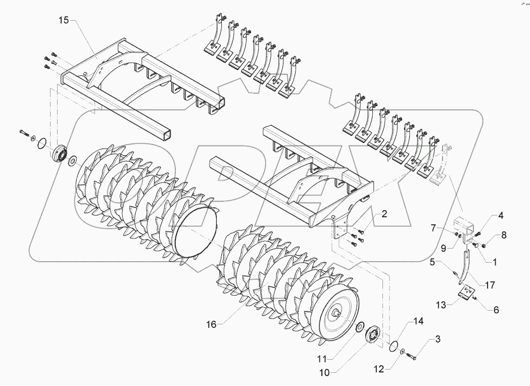 62210195 Toothed packer roller