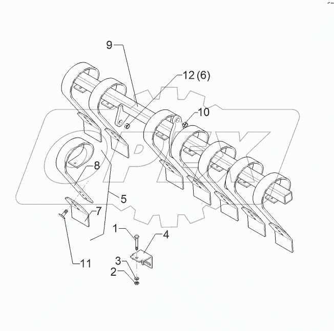 61210005 Levelling tine section front