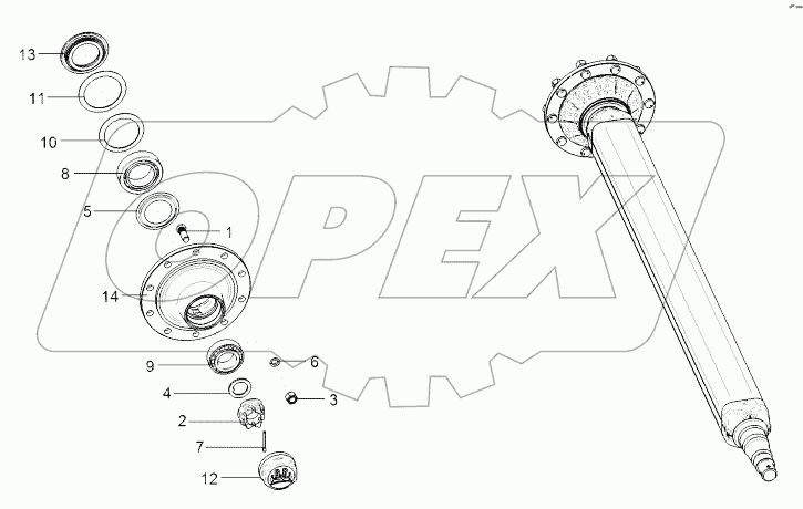  55010221 Running axle