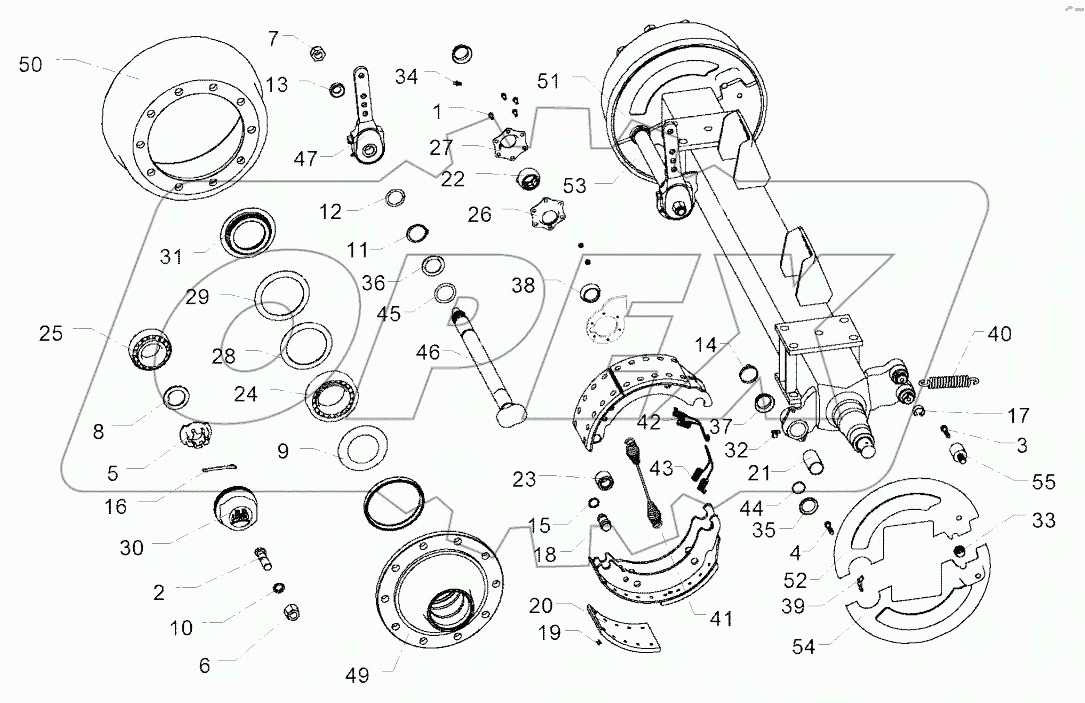  55010248 Braking axle