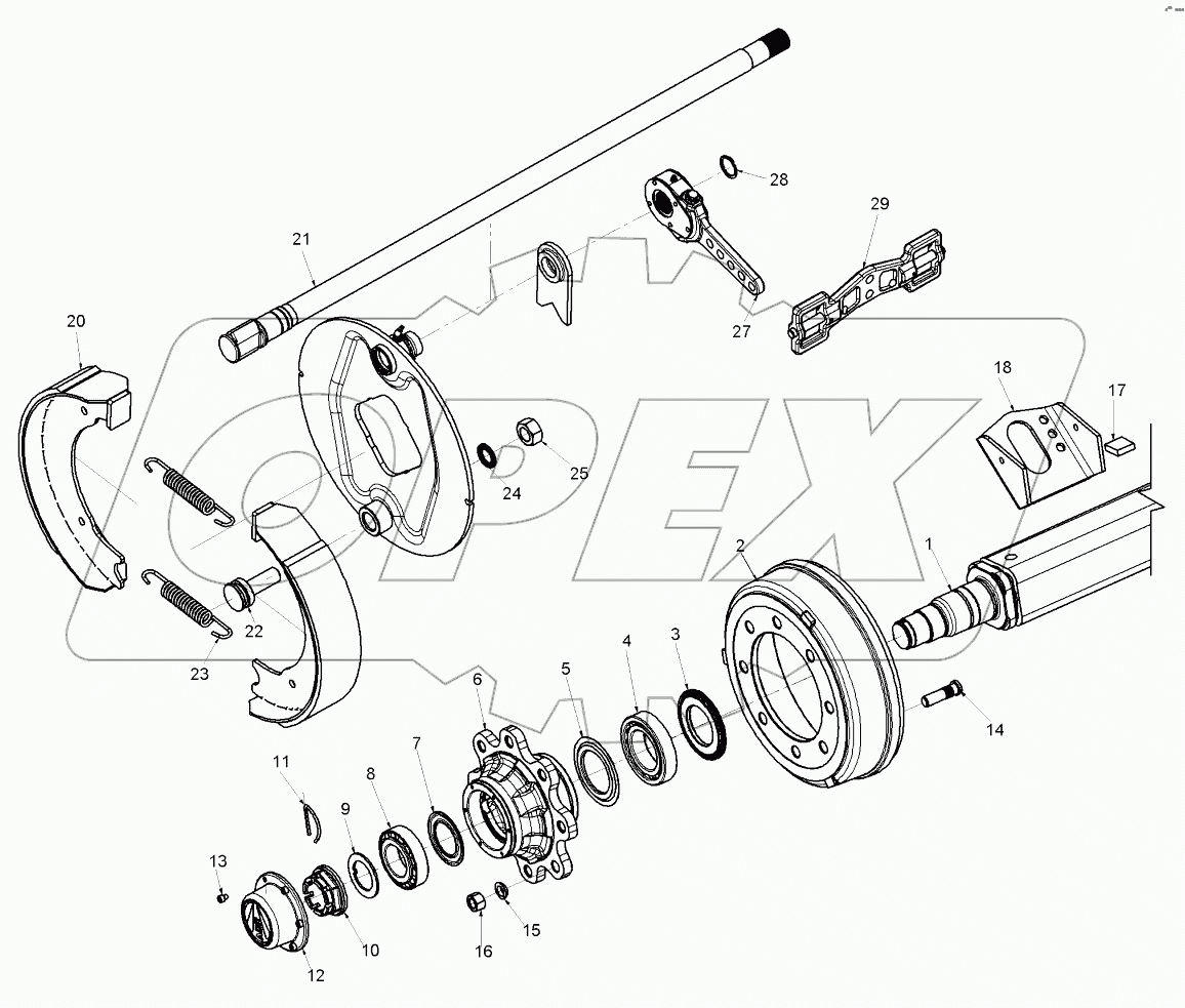  69910275 Braking axle