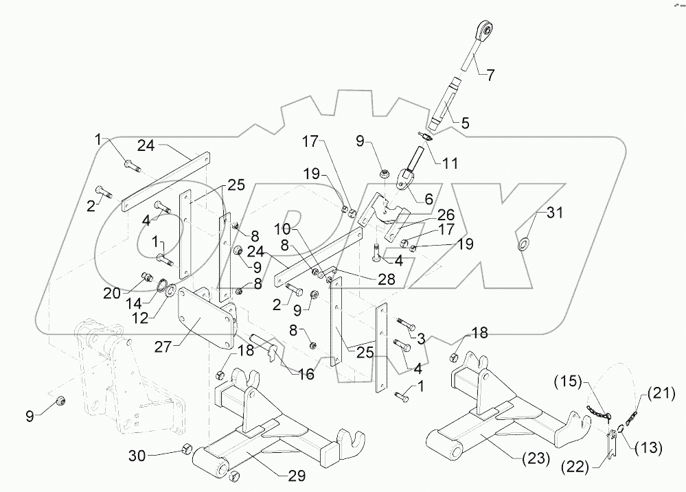  6618511 Hydraulic lift linkage