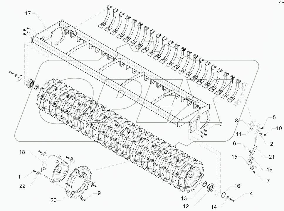  62210180 Trapeze disc roller