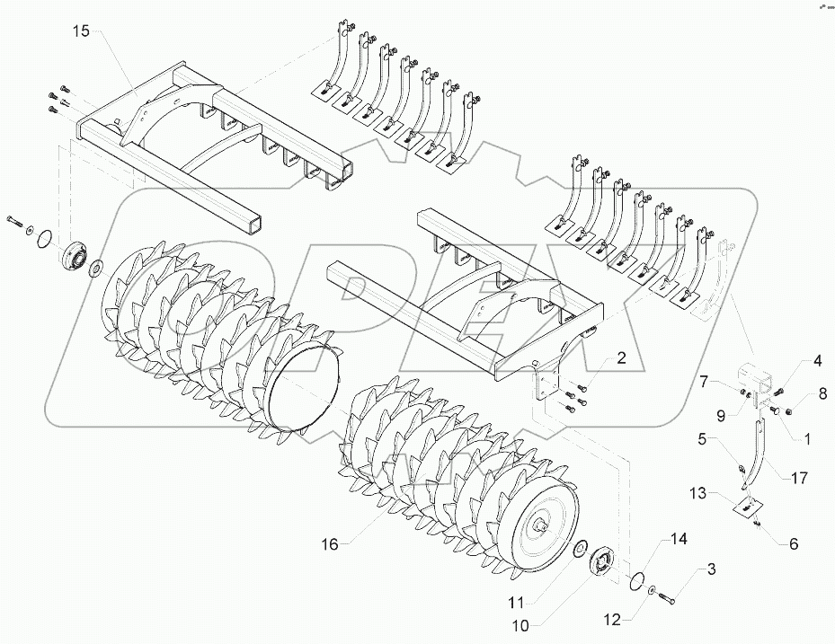  62210188 Toothed packer roller