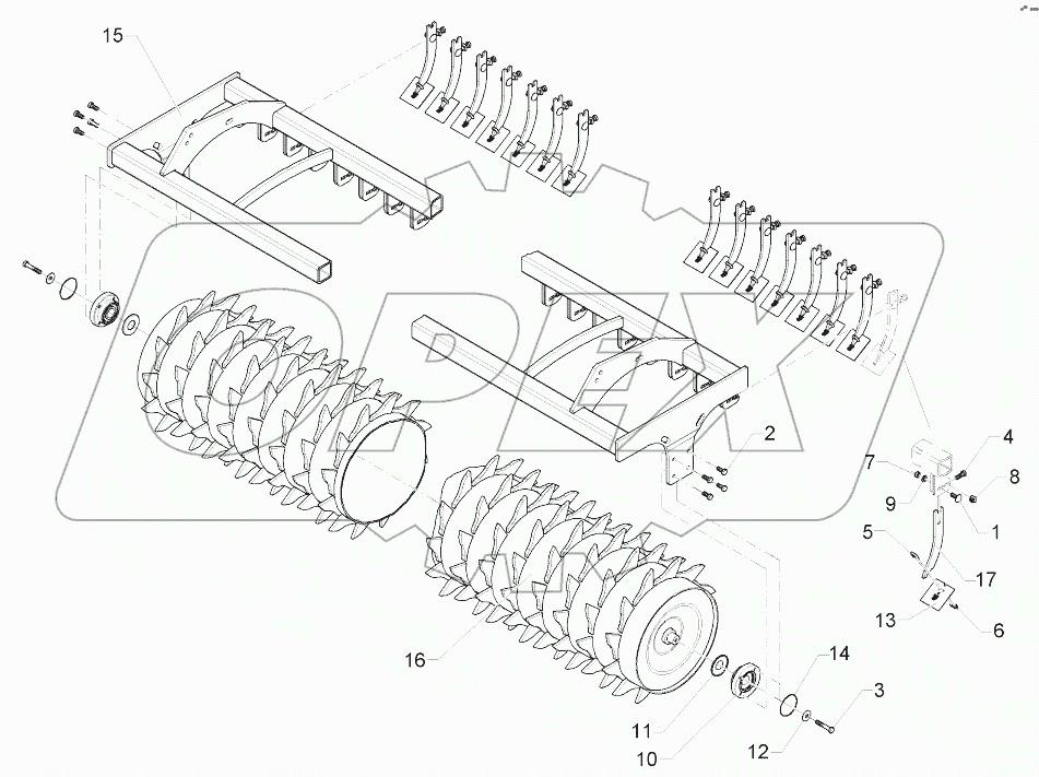  62210189 Toothed packer roller