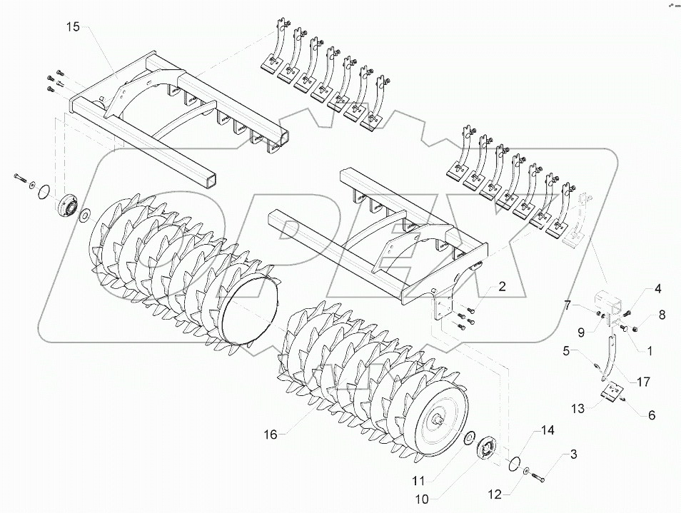  62210191 Toothed packer roller