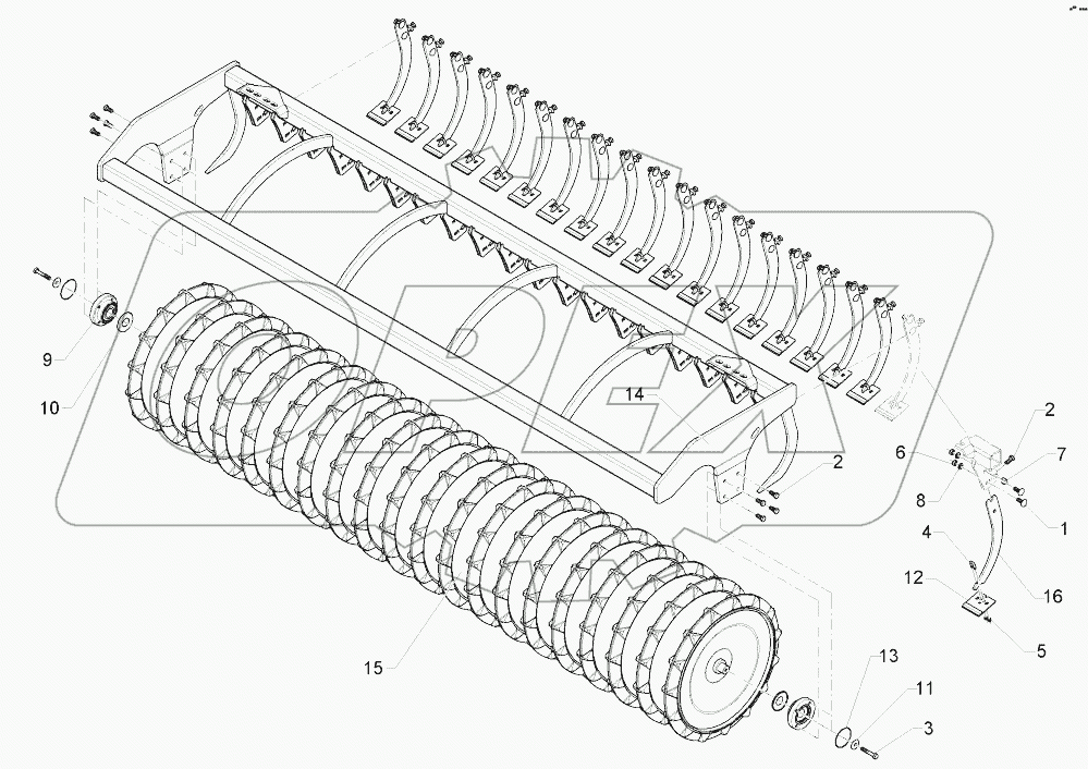  62210215 Toothed packer roller