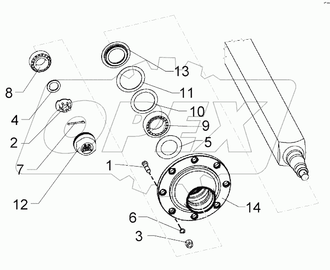  5508516 Running axle