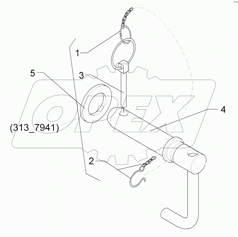3137941 Top link pin, cpl.