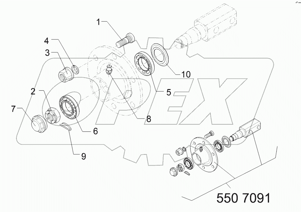  5507101 Running axle end