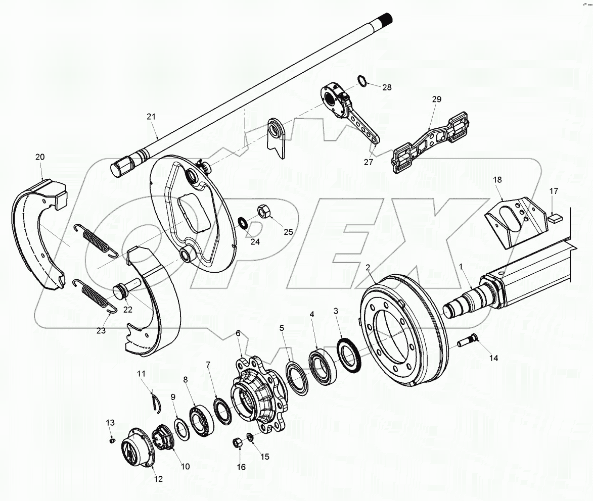  69910275 Braking axle
