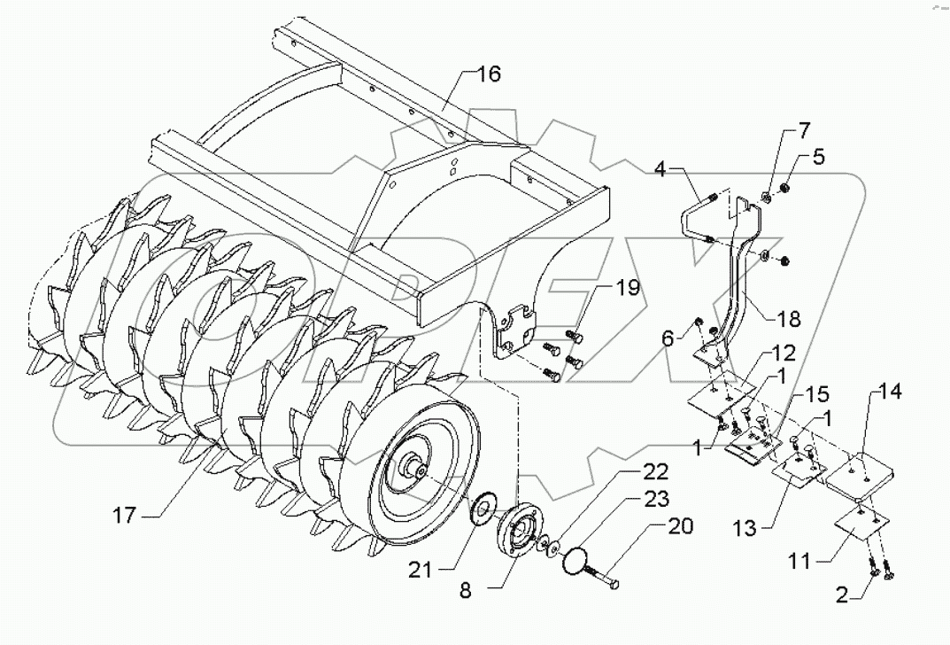  6227432 Toothed packer roller