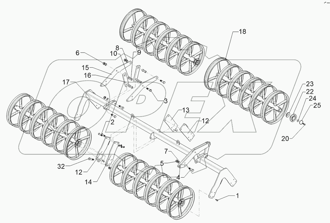  6227463 Double profile roller