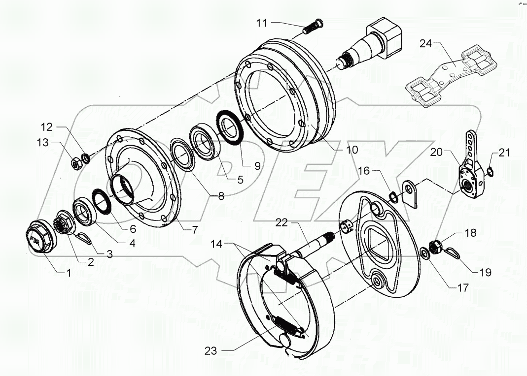  69910274 Braking axle