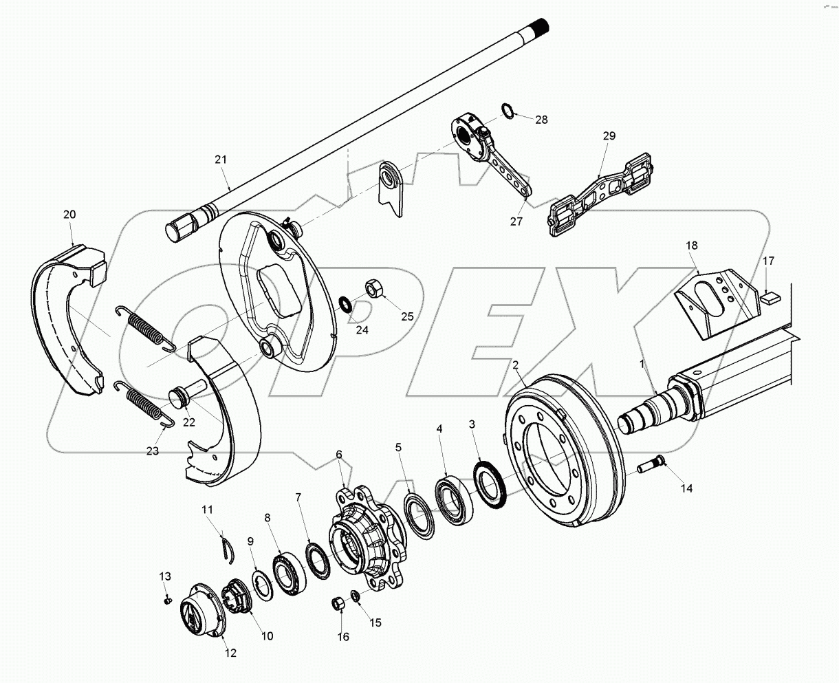  69910275 Braking axle