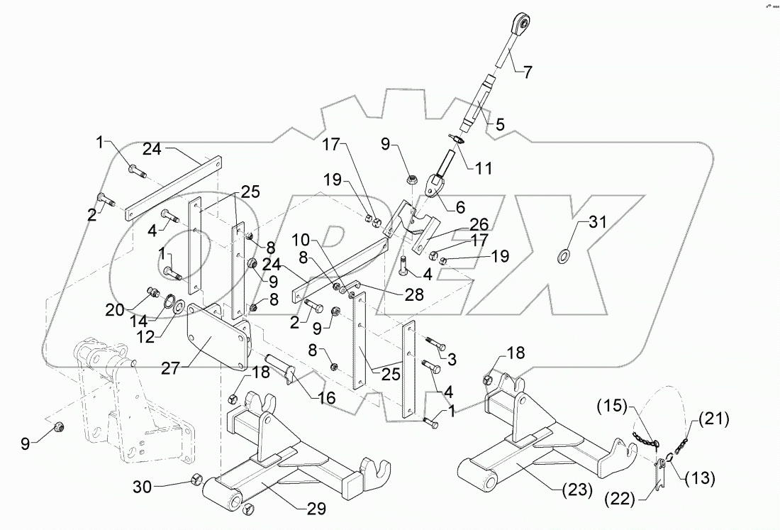  6618511 Hydraulic lift linkage
