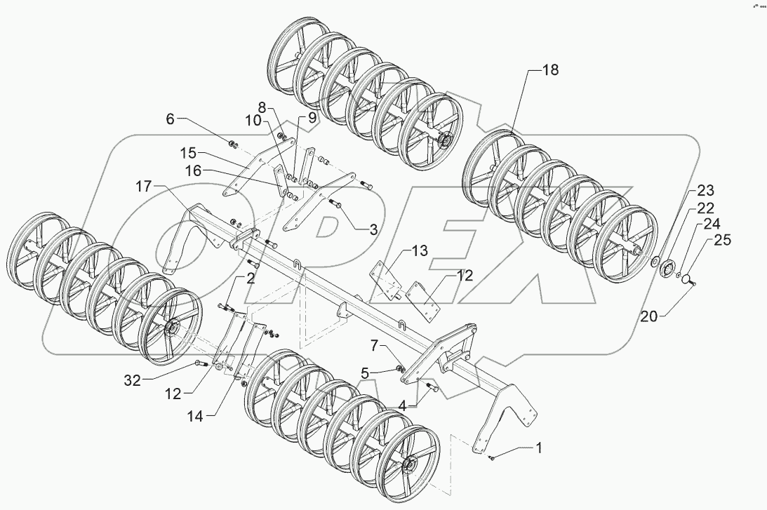  6227481 Double profile roller