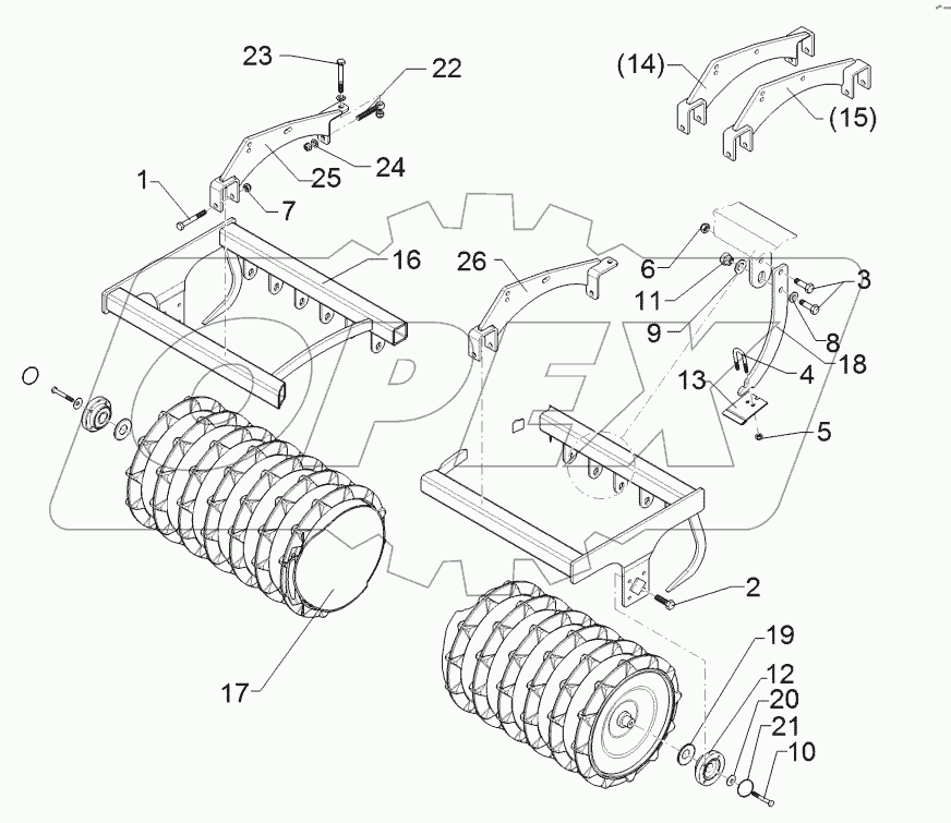  62210054 Trapeze packer roller