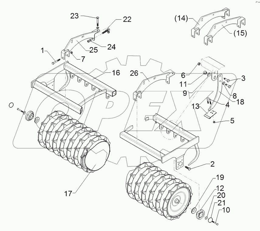  62210055 Trapeze packer roller