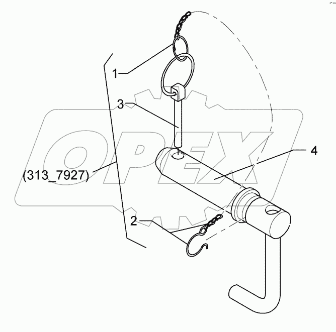  3137927 Top link pin with chain