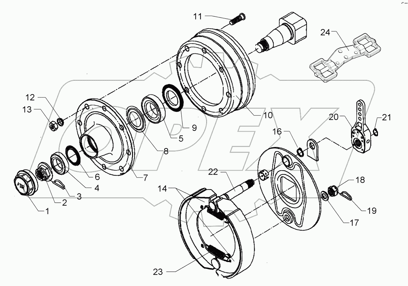  69910274 Braking axle