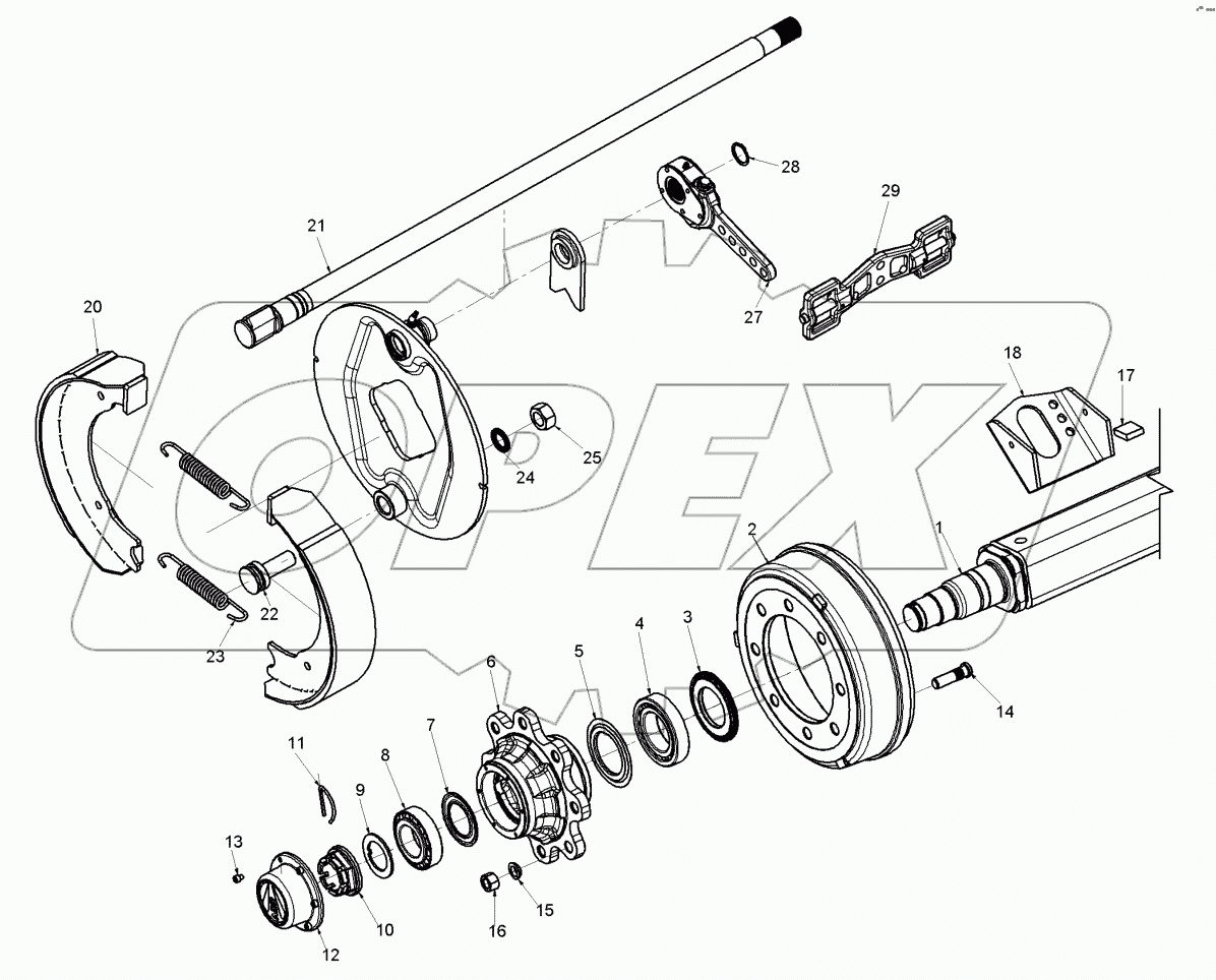  69910275 Braking axle