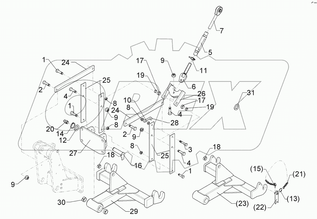  6618511 Hydraulic lift linkage