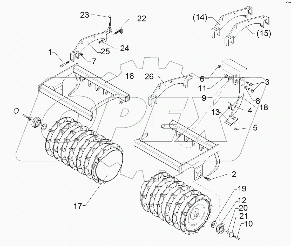  6227442 Trapeze packer roller нн