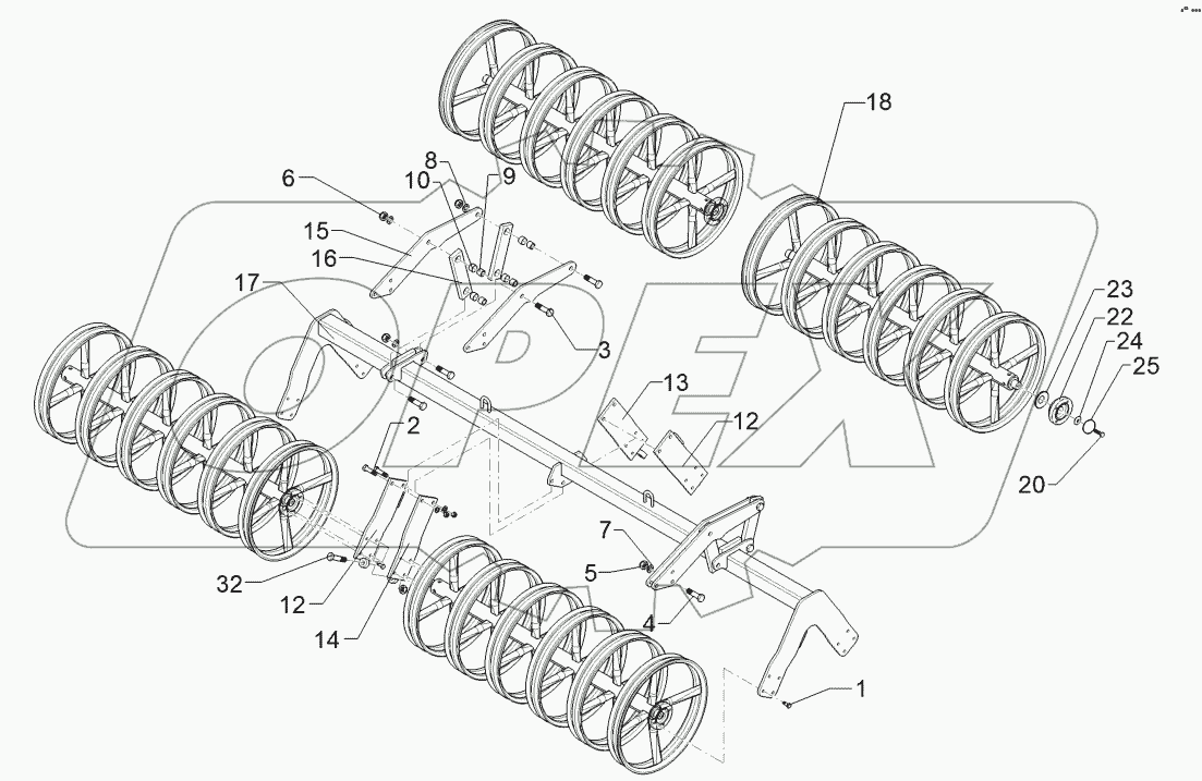  6227463 Double profile roller