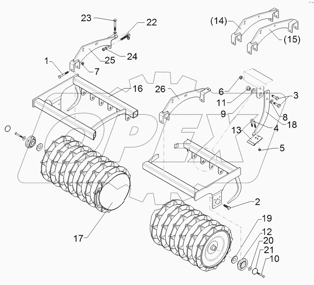  62210056 Trapeze packer roller